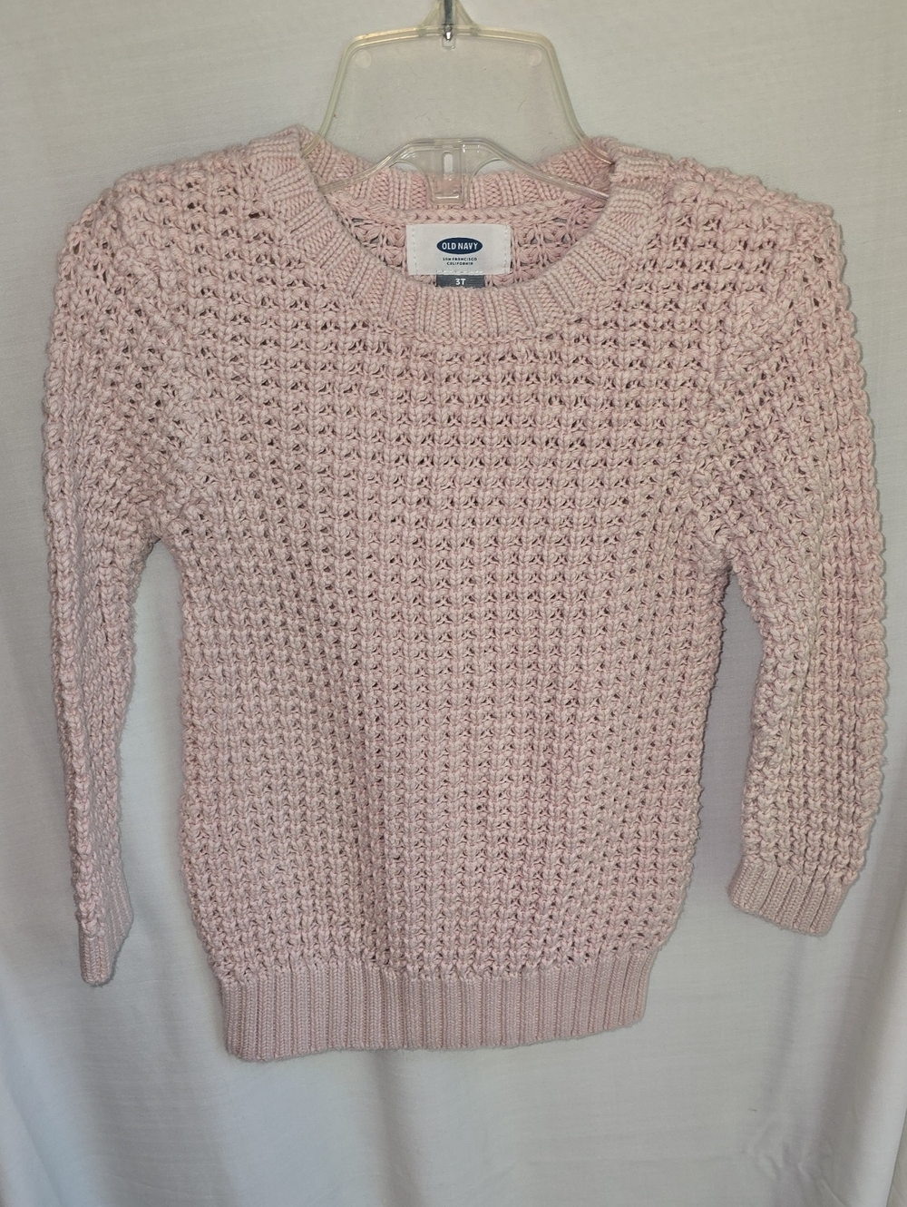 Old Navy Pale Pink Waffle Knit Crew Sweater